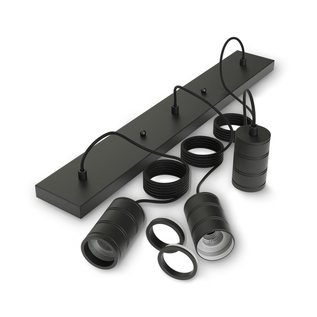 Calex Pendant Light - 3x E27 - Black