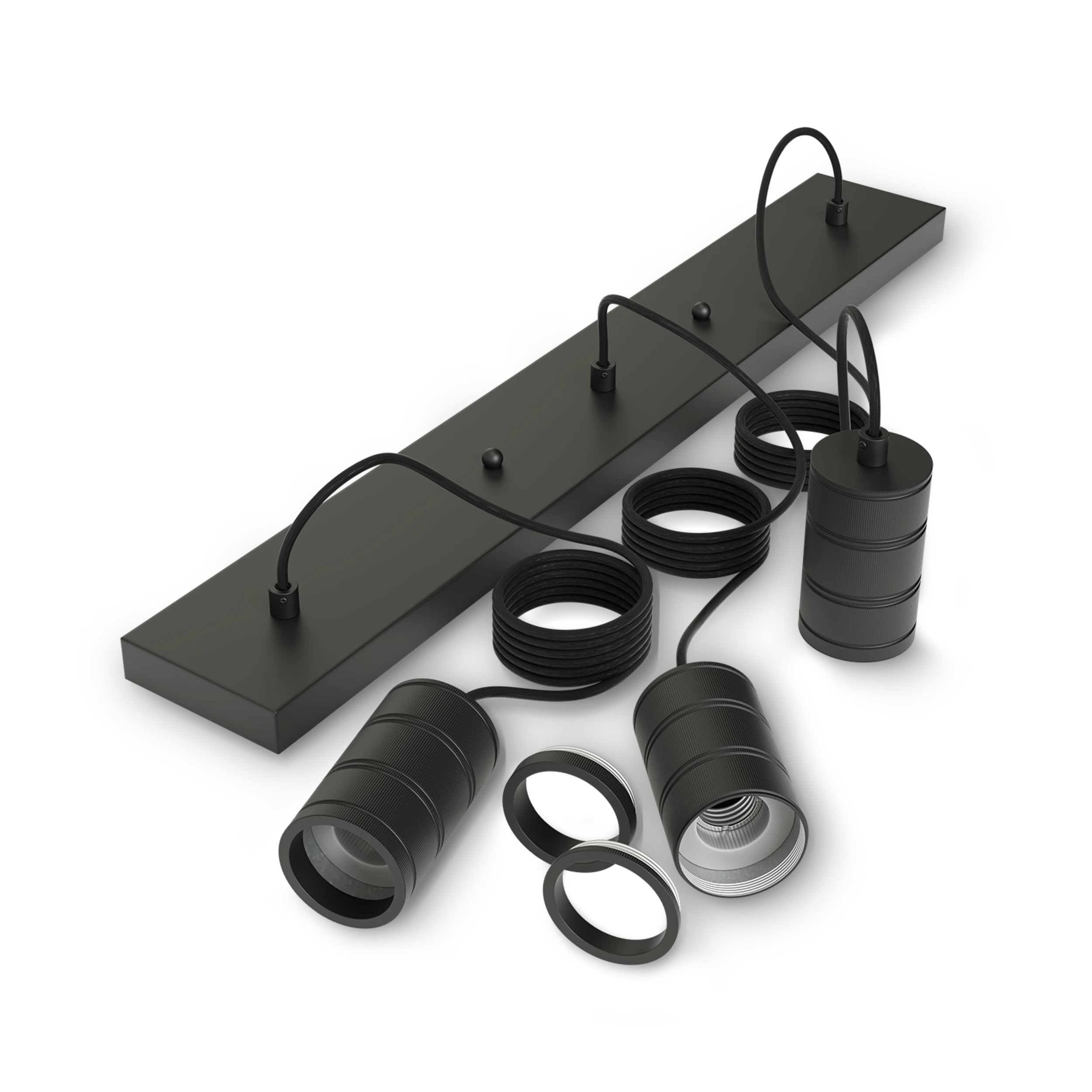 Calex Pendant Light - 3x E27 - Black