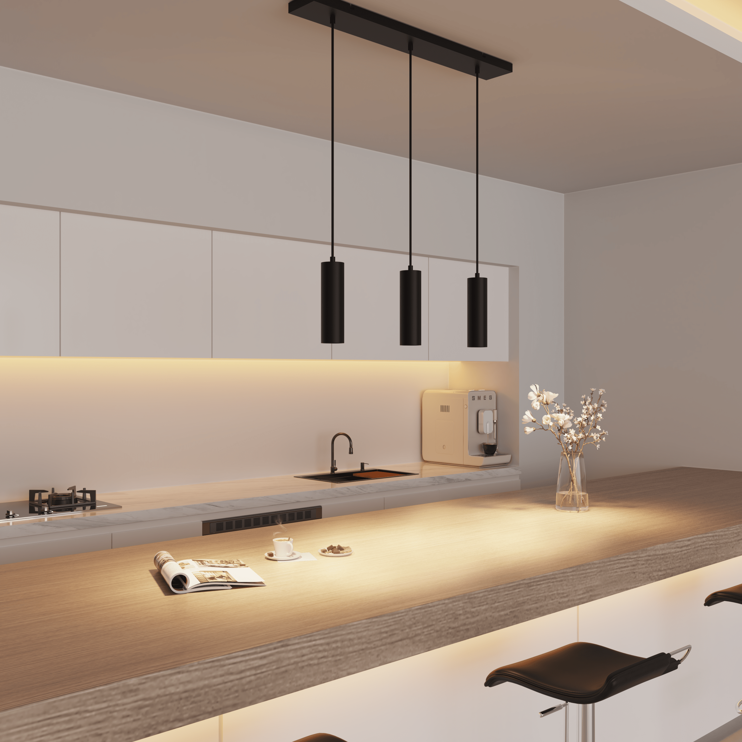 Calex Pendel 3 Lights - GU10 - Black