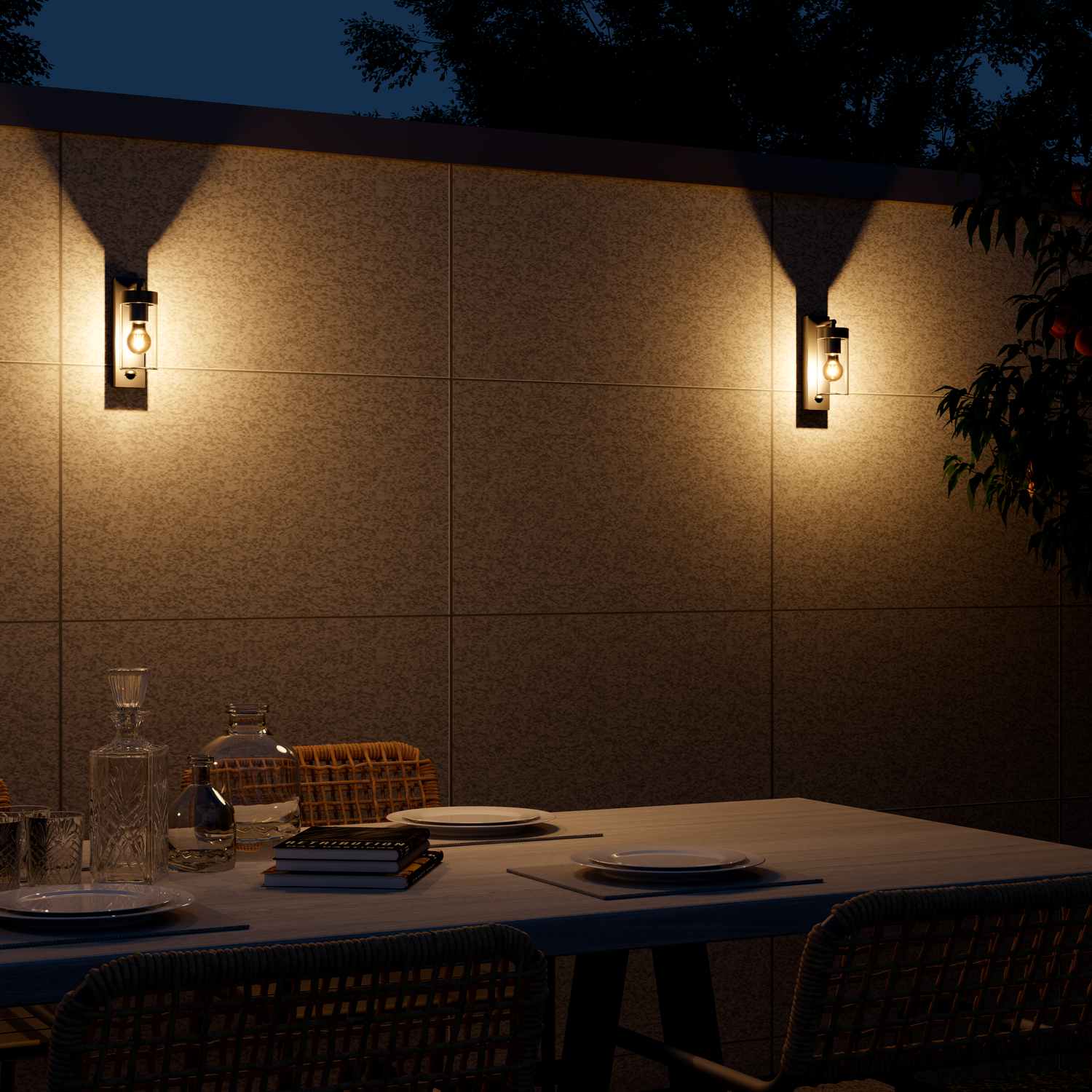 Calex Perugia Wall Light - E27 - Motion sensor - Black