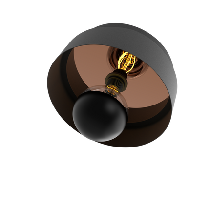 Calex Plafonniere - Mirror - Black - Diameter 30cm