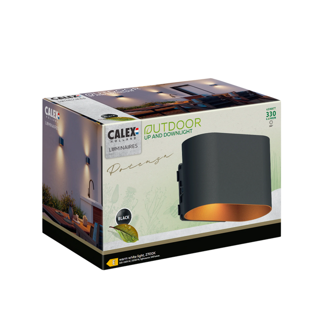 Calex Potenza Wall Light - Black