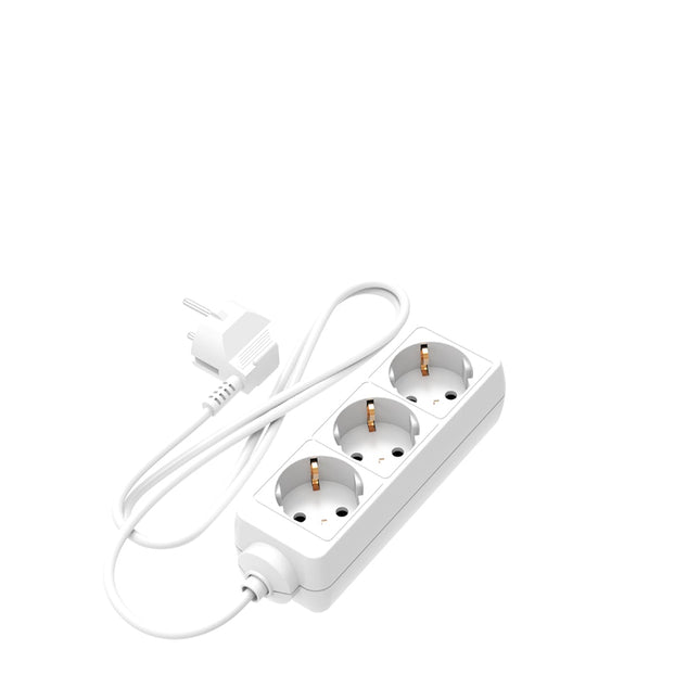 Calex Receptacle - 3-way - White - 1.4m cable