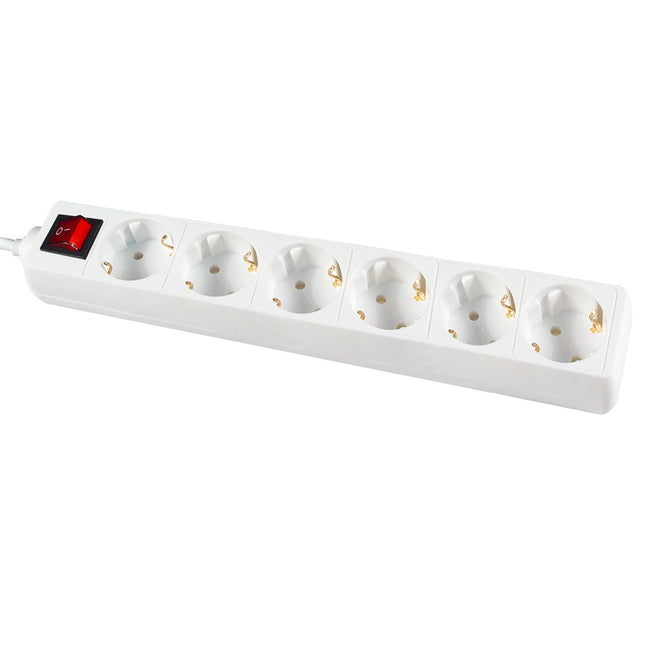 Calex Receptacle - 6-way - Switch - 3m cable