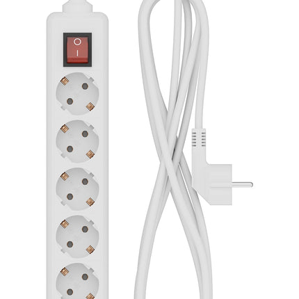 Calex Receptacle - 6-way - Switch - 5m cable