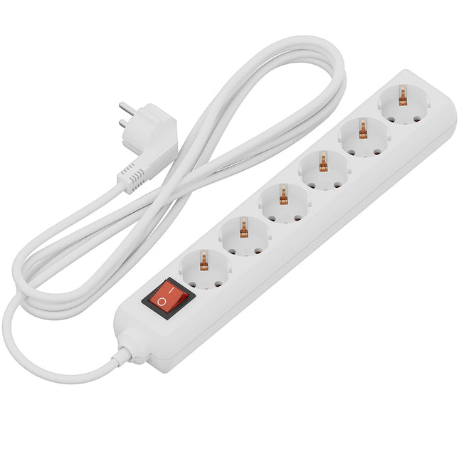 Calex Receptacle - 6-way - Switch - 5m cable