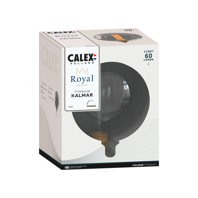 Calex Royal Kalmar Bulb - E27 - Filament - Titanium