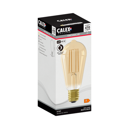 Calex Sensor Bulb - E27 - ST64 - Gold