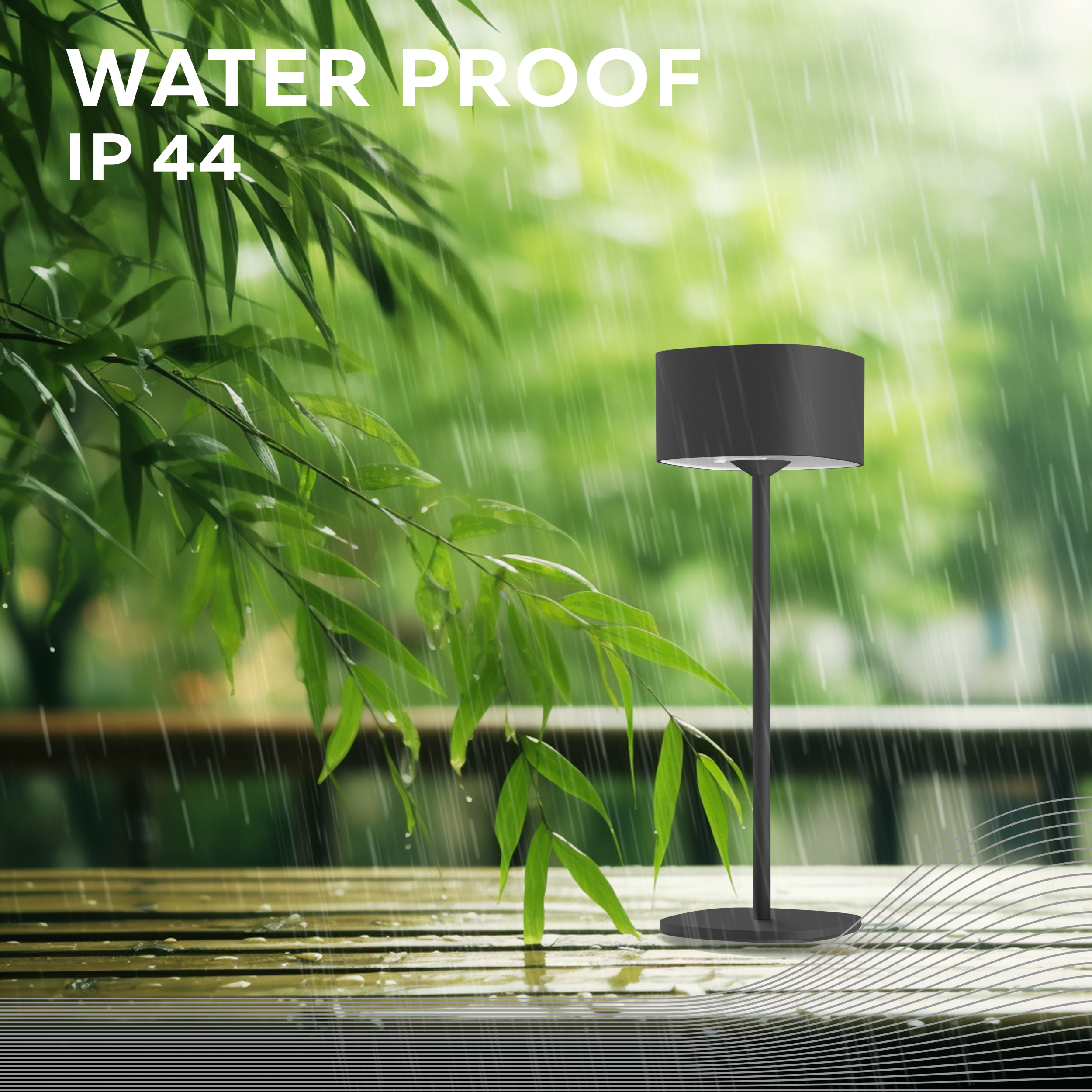 Calex Serino Table Light - Battery - Black