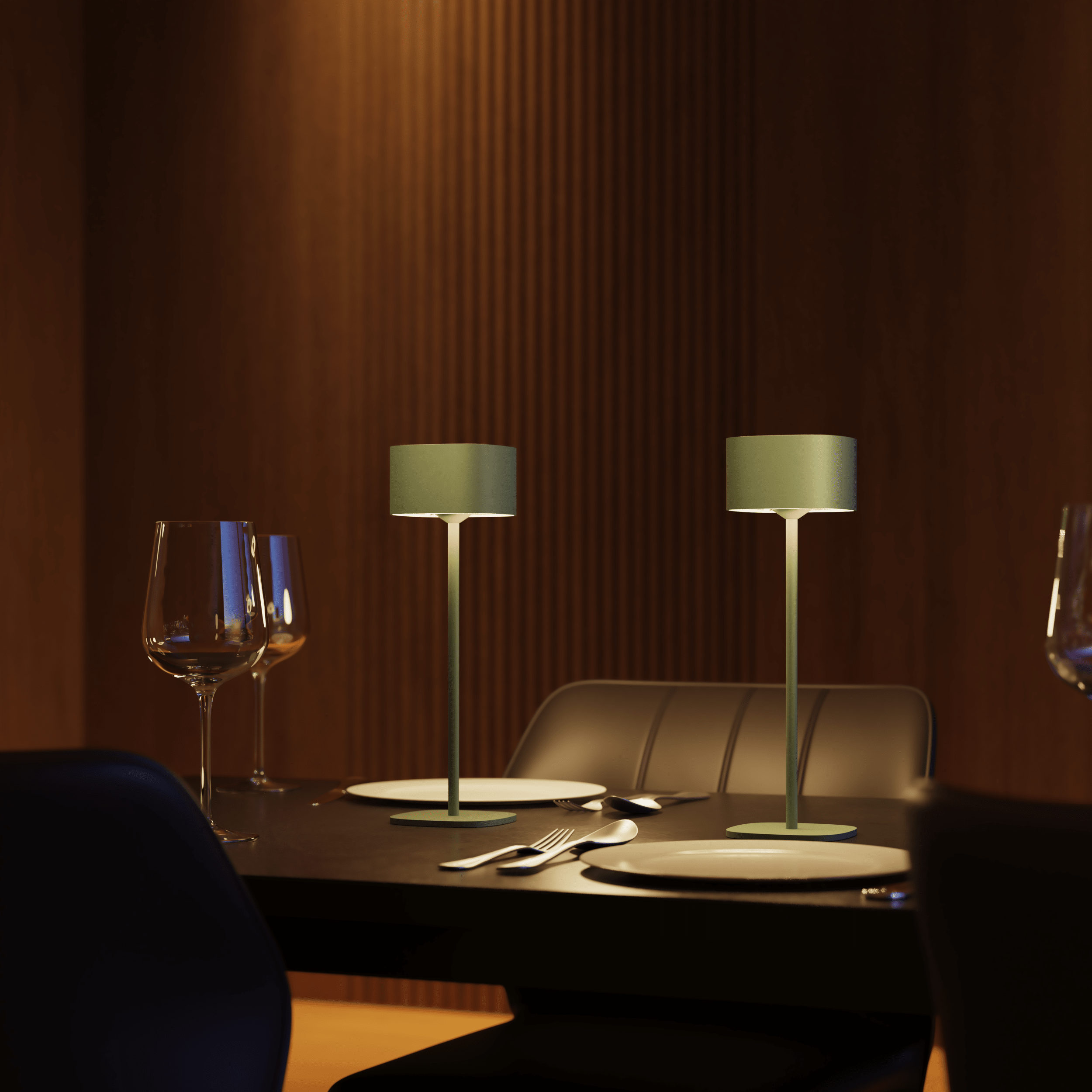 Calex Serino Table Light - Battery - Green