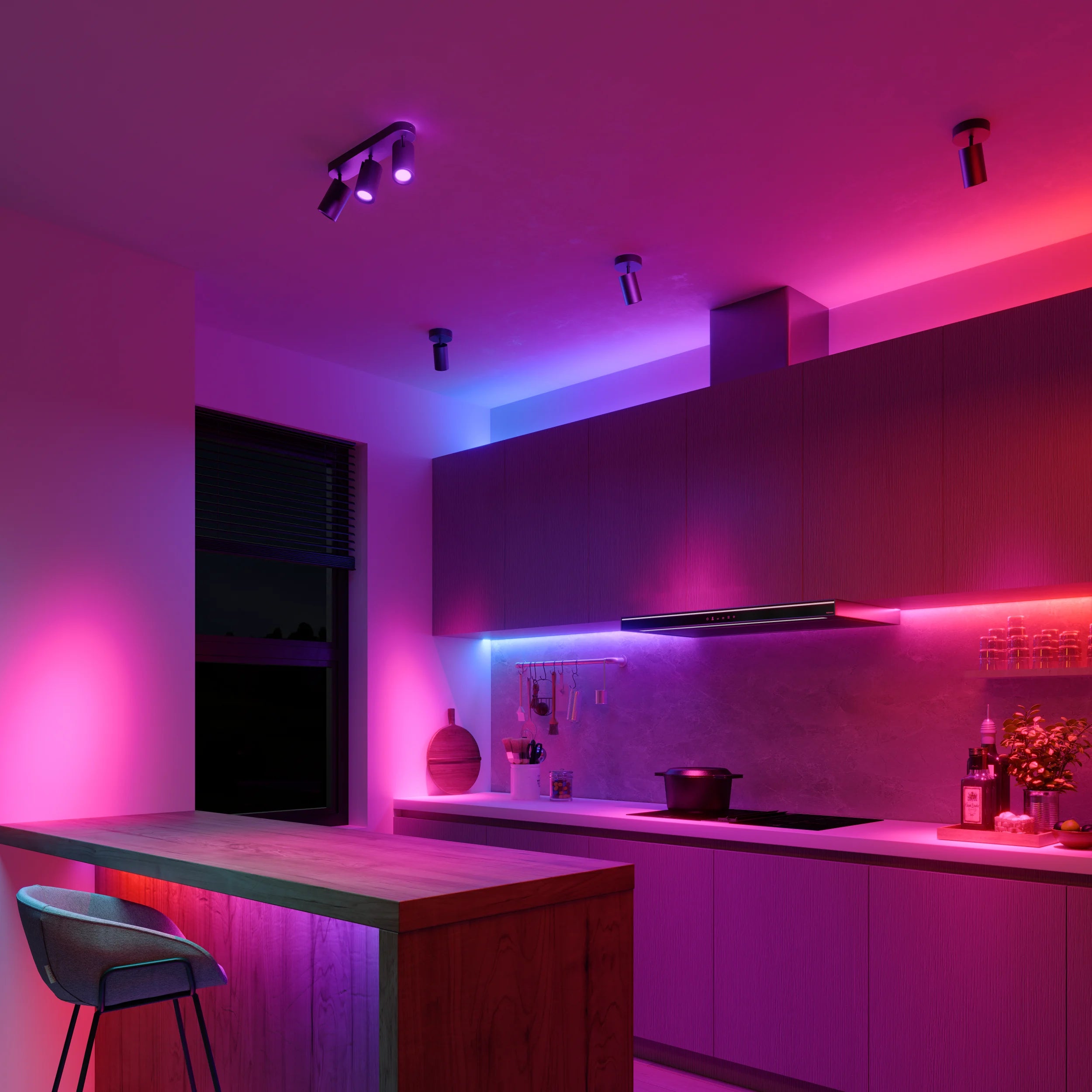 Calex Smart Ceiling Light - 3 Light Spot - Black