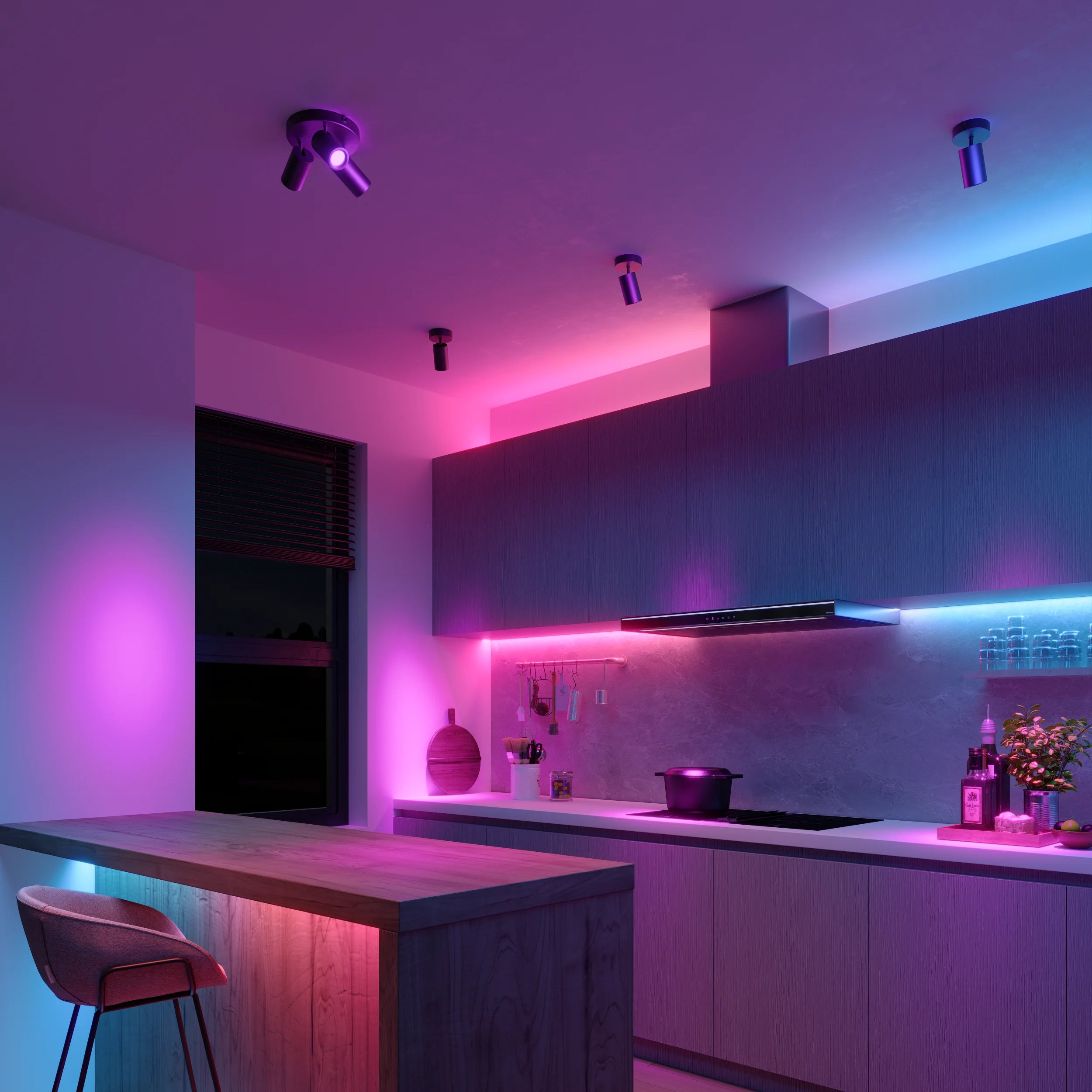 Calex Smart Ceiling Light - 3 Light Spot - Black