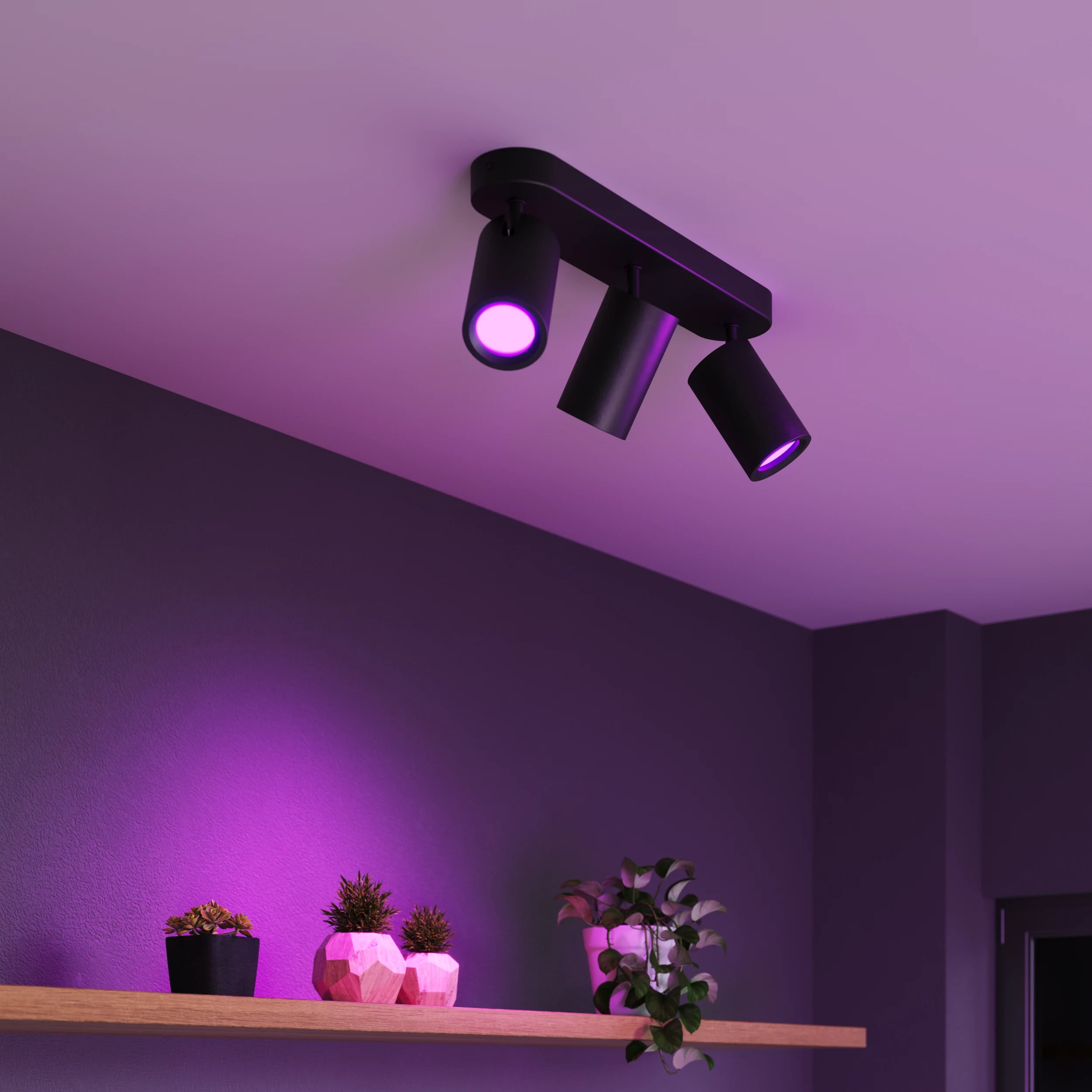 Calex Smart Ceiling Light - 3 Light Spot - Black