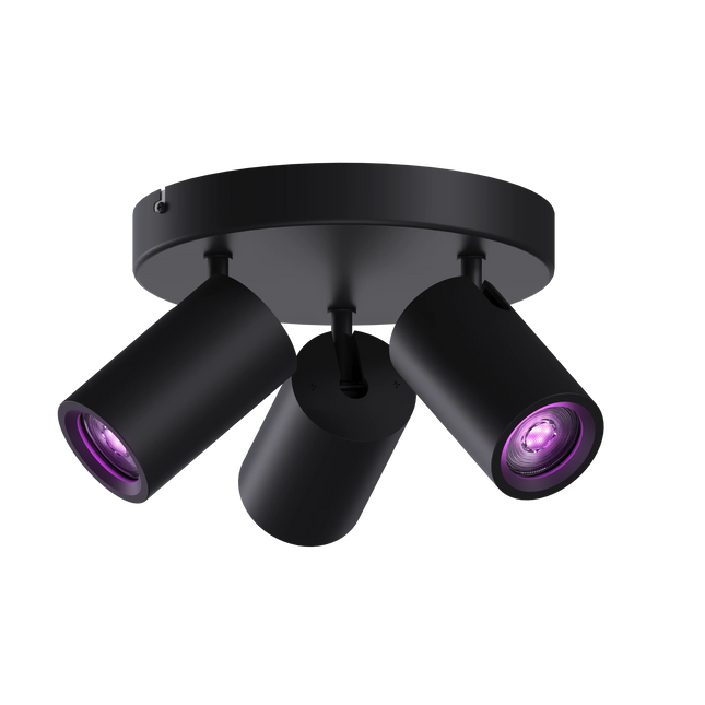Calex Smart Ceiling Light - 3 Light Spot - Black