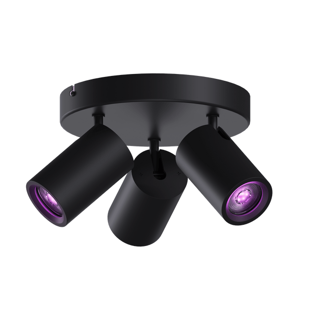 Calex Smart Ceiling Light - 3 Light Spot - Black