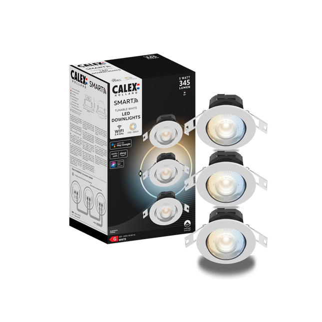Calex Smart Downlight - 3 Pack - CCT - White