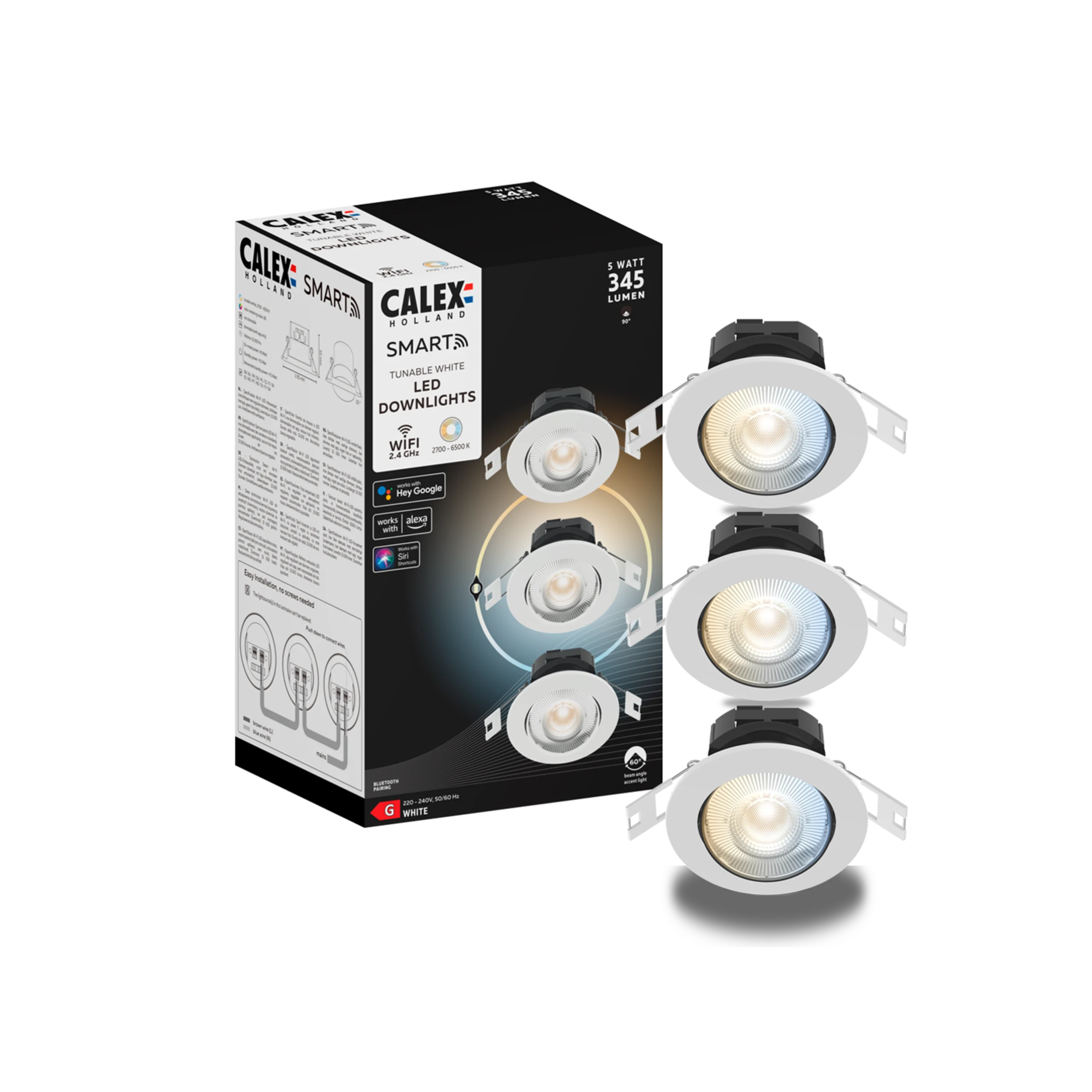 Calex Smart Downlight - 3 Pack - CCT - White