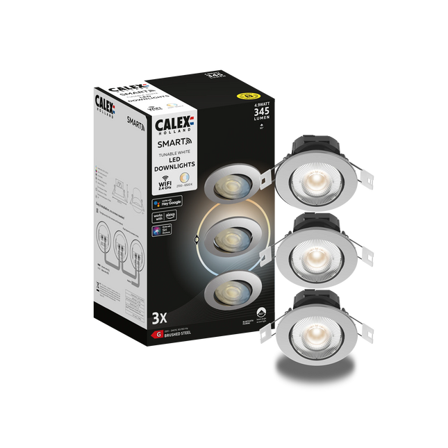 Calex Smart Downlight - 3-pack - Grey