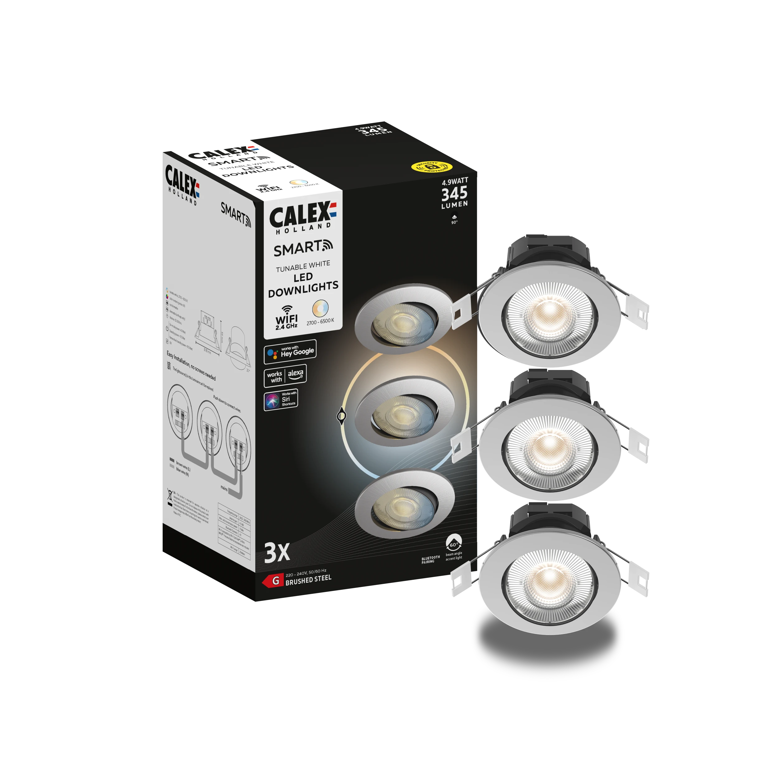 Calex Smart Downlight - 3-pack - Grey