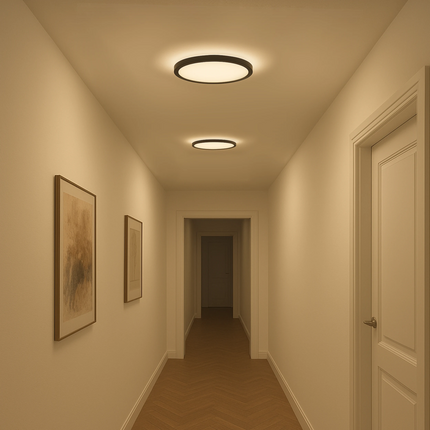 Calex Smart Halo Ceiling Light - 30cm - RGB + CCT - Black