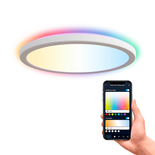 Calex Smart Halo Ceiling Light - 30cm - RGB + CCT - White