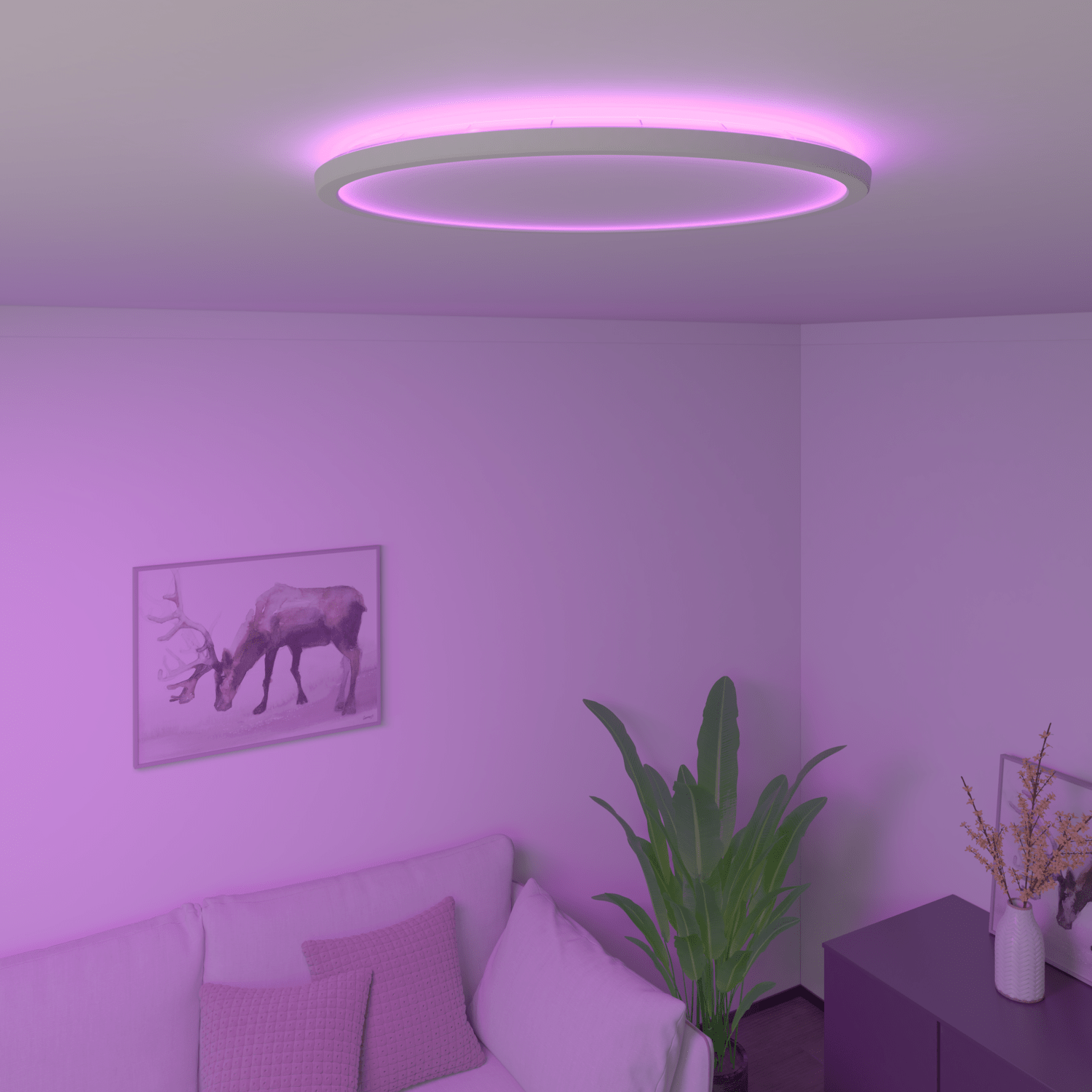 Calex Smart Halo Ceiling Light - 40cm - RGB + CCT - White