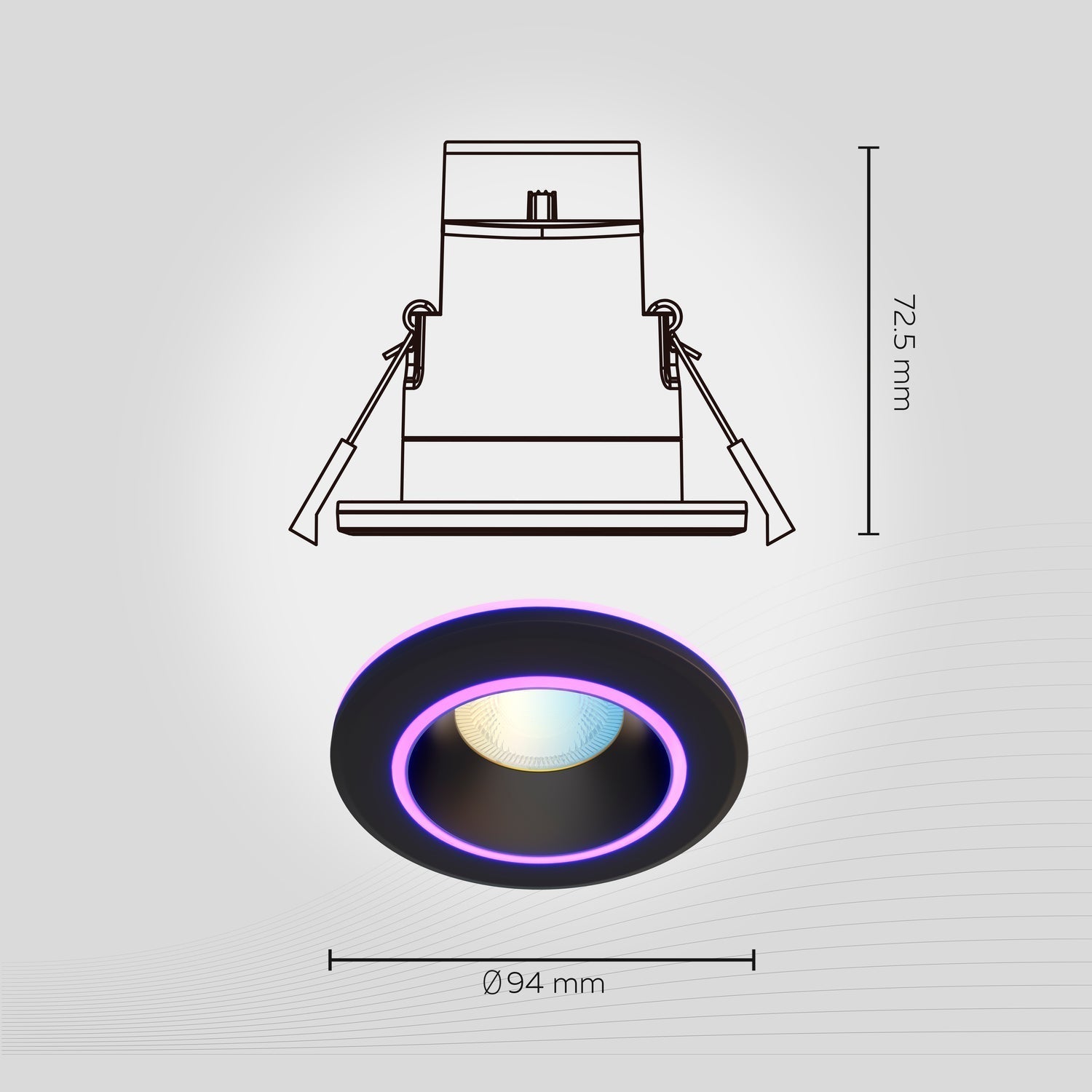 Calex Smart Halo Downlight - RGB + CCT - Black
