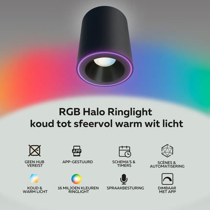 Calex Smart Halo Spotlight - RGB + CCT - Black