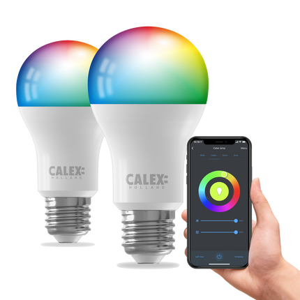 Calex Smart LED Bulb - 2 Pack - E27- A60 - RGB + CCT