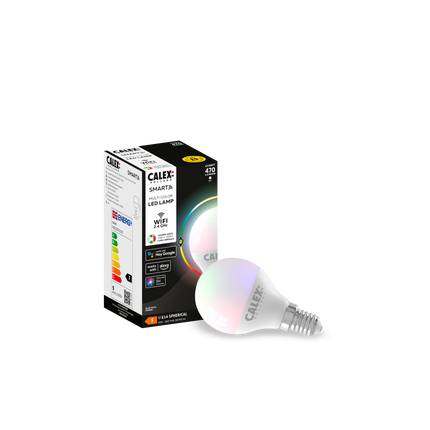 Calex Smart LED Bulb - E14 - P45 - 4.9W - RGB - White - Dimmable