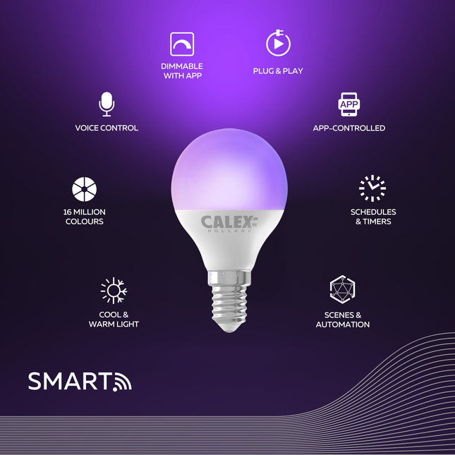 Calex Smart LED Bulb - E14 - RGB + CCT
