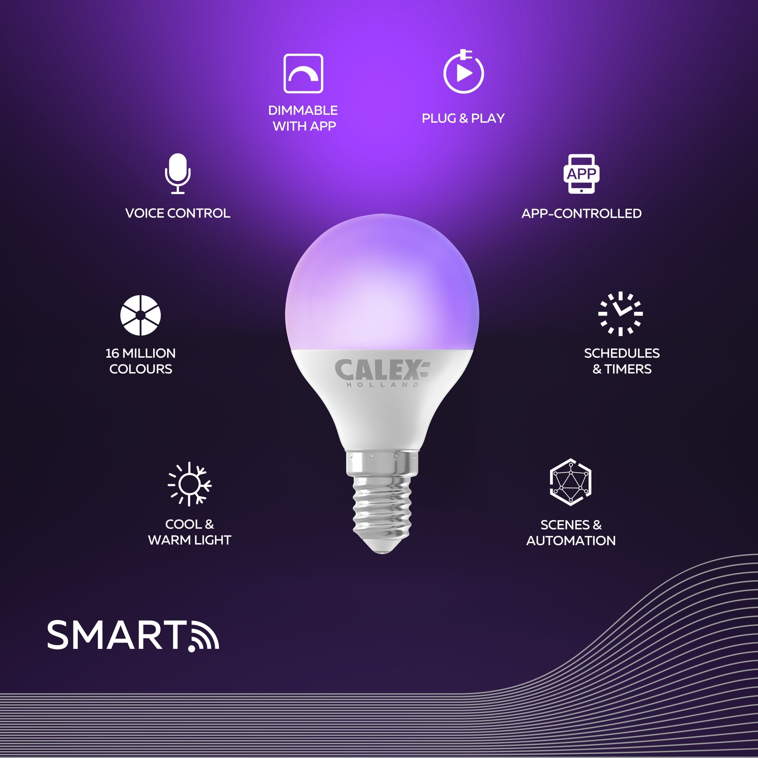 Calex Smart LED Bulb - E14 - RGB + CCT