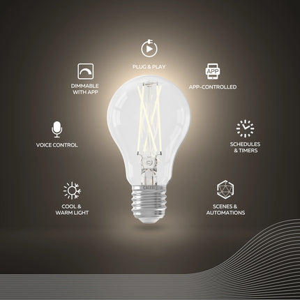 Calex Smart LED Bulb - E27 - A60 - CCT - Clear