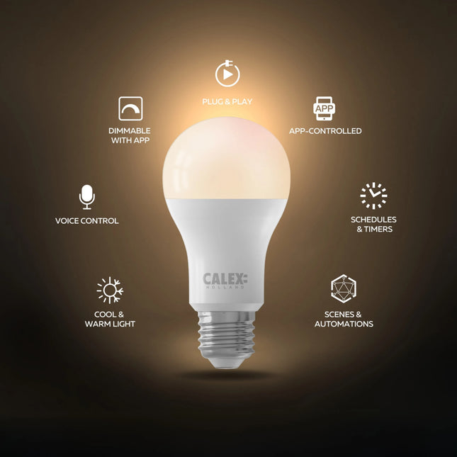 Calex Smart LED Bulb - E27 - A60 - White - 9.4W