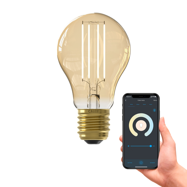 Calex Smart LED Bulb - E27 - Filament - A60 - CCT - Gold