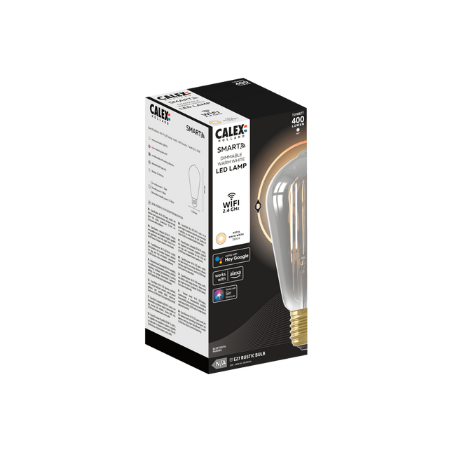 Calex Smart LED Bulb - E27 - Filament - ST64 - CC - Titanium