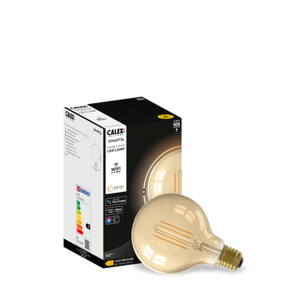 Calex Smart LED Bulb - Filament - E27 - G95 - Gold - 7W - Dimmable