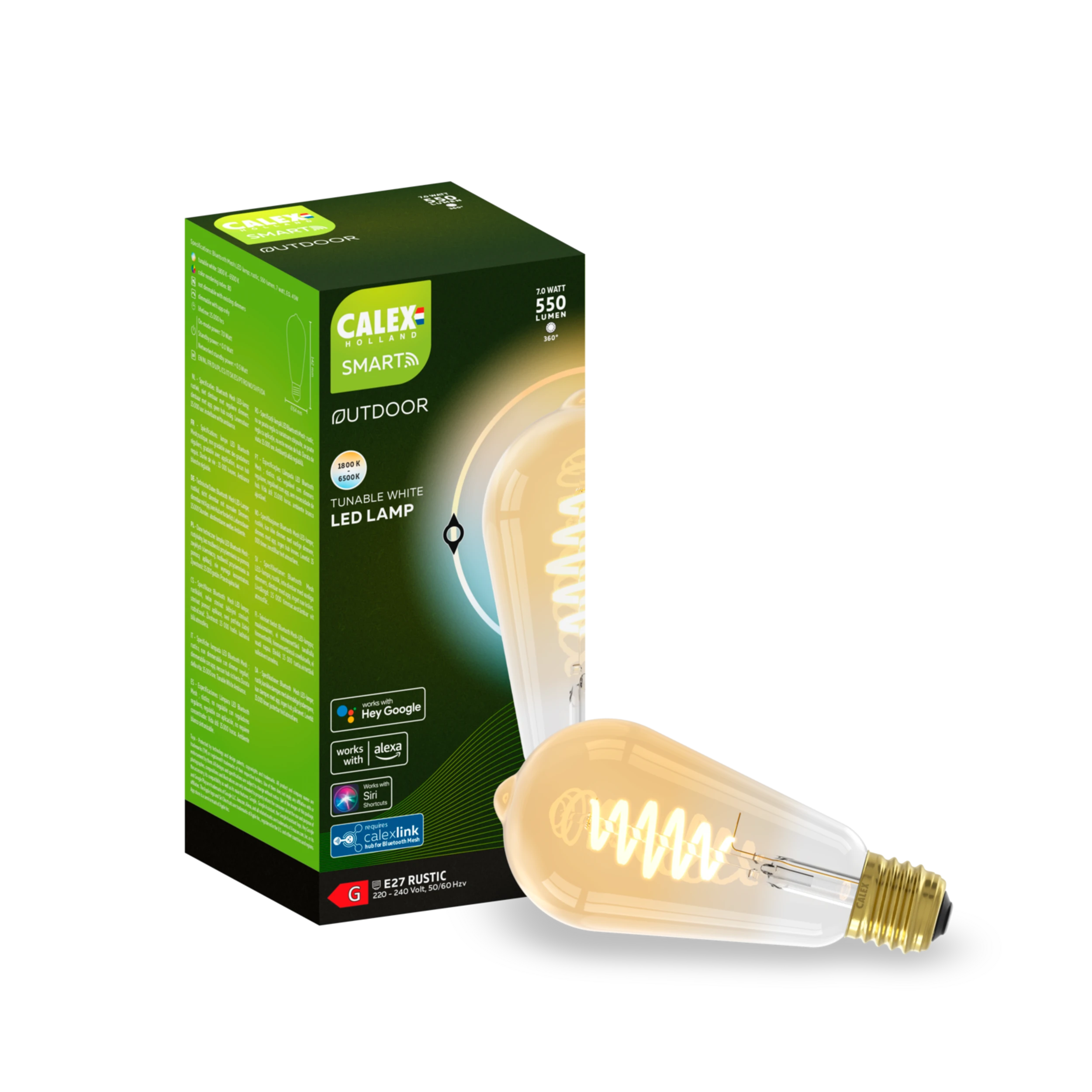 Calex Smart LED Bulb Mesh - E27 - ST64 - CCT - Gold