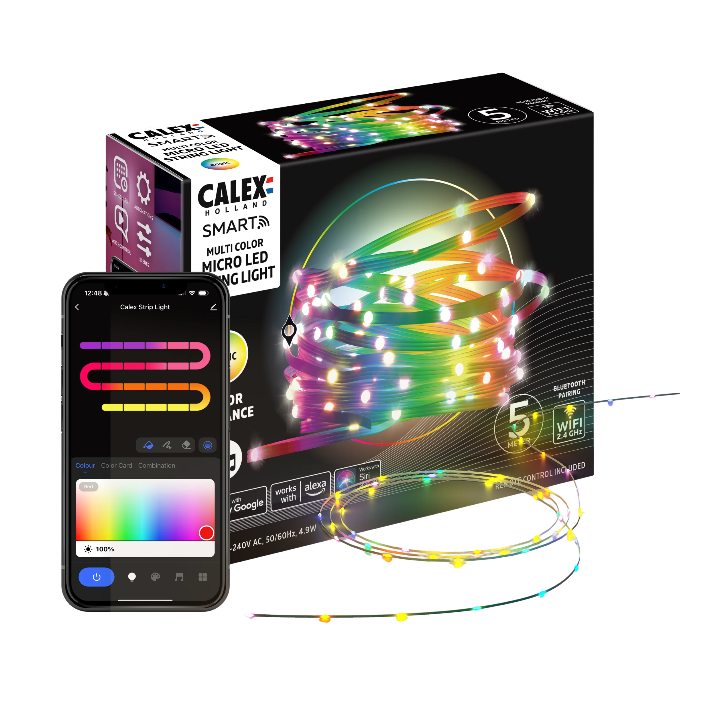 Calex Smart Microled Strip Light - 5M - RGBIC + CCT