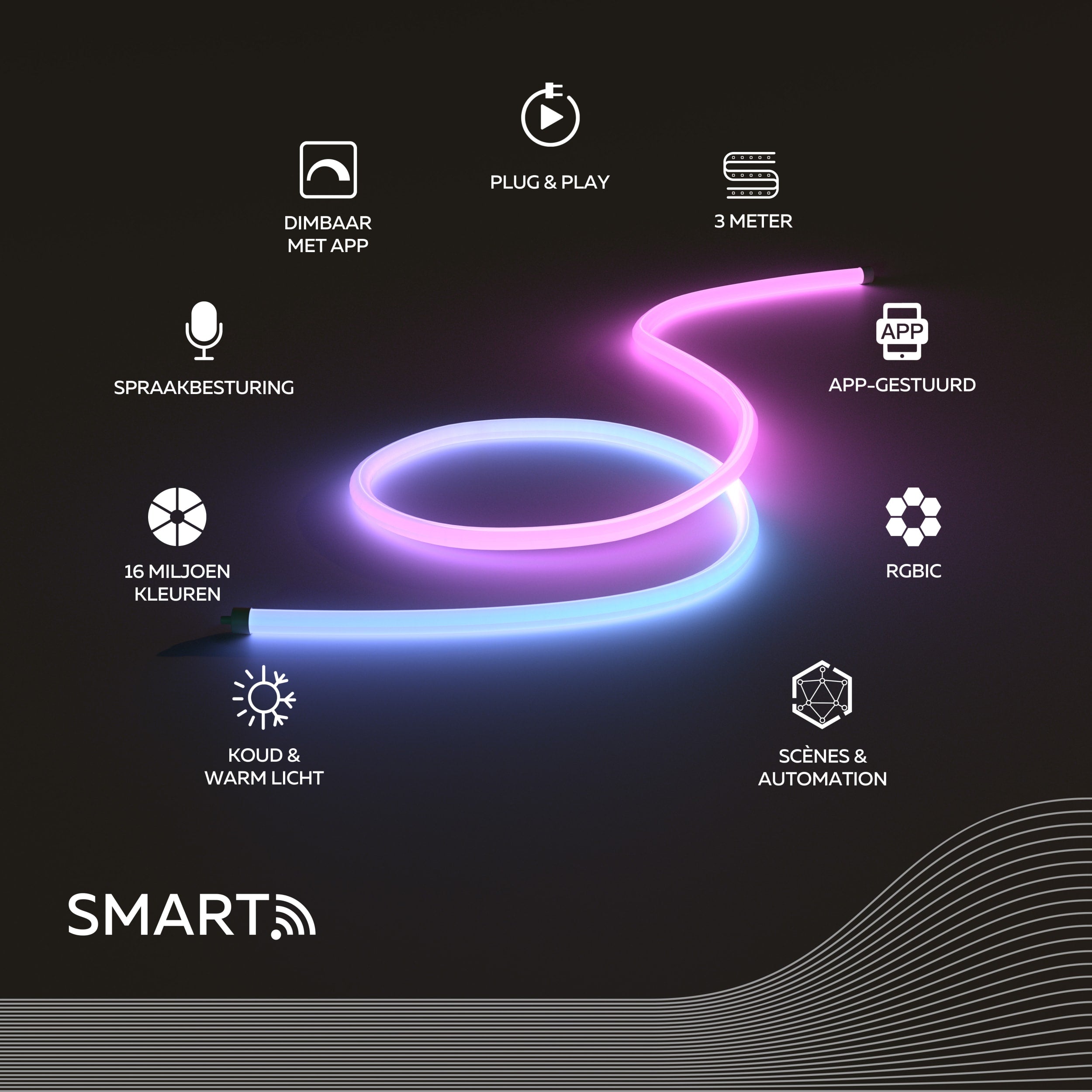 Calex Smart Neon 360 Tube - 3M - RGBIC + CCT