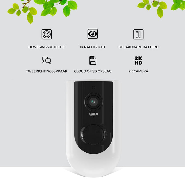 Calex Smart Outdoor Camera - 2K - Wireless - White