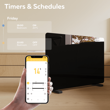 Calex Smart Panel Heater - 1400W - Black