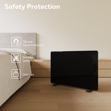 Calex Smart Panel Heater - 1400W - Black