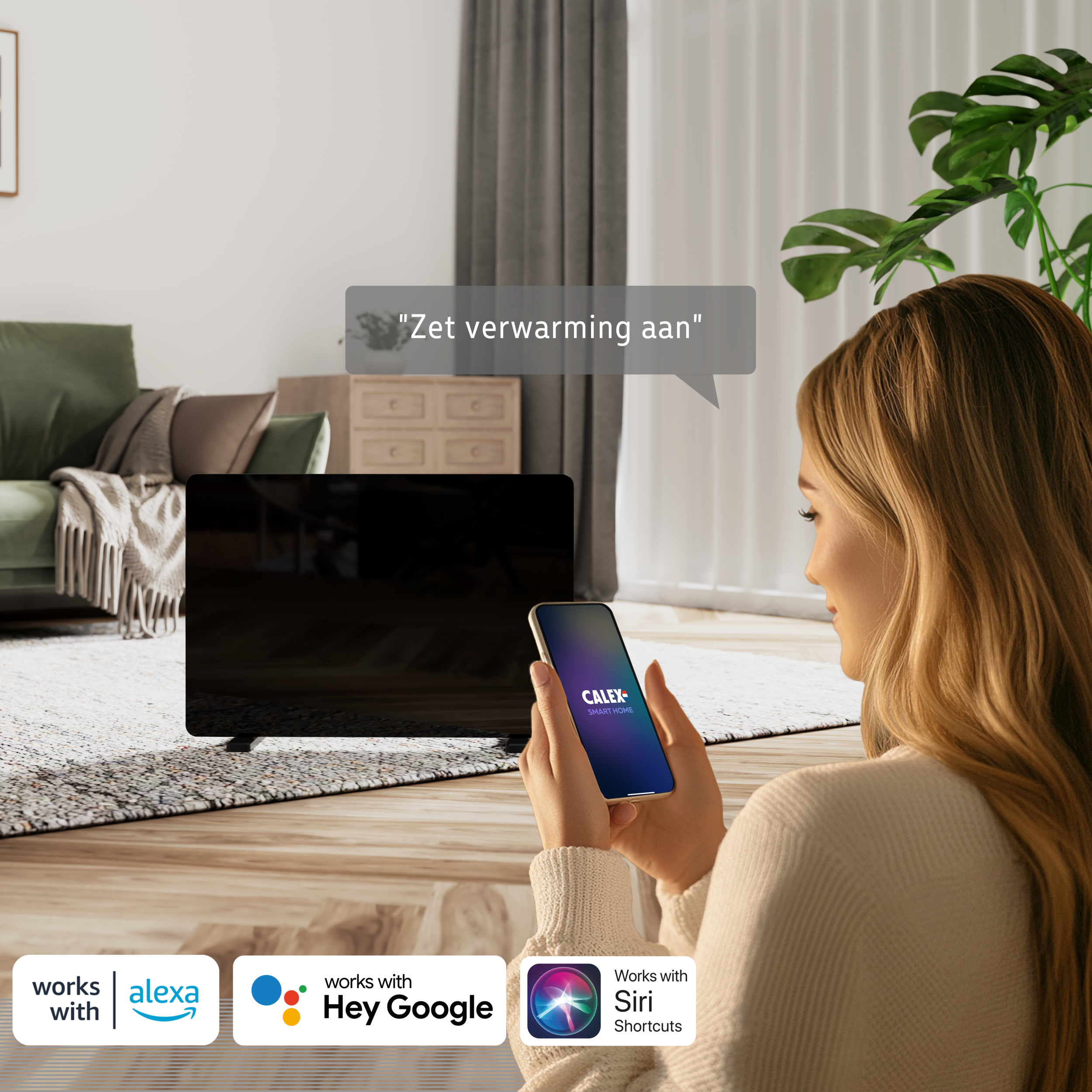 Calex Smart Panel Heater - 1400W - Black