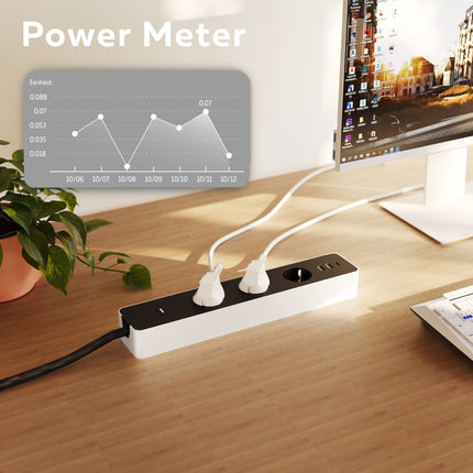 Calex Smart Power Strip - Energy Meter - White
