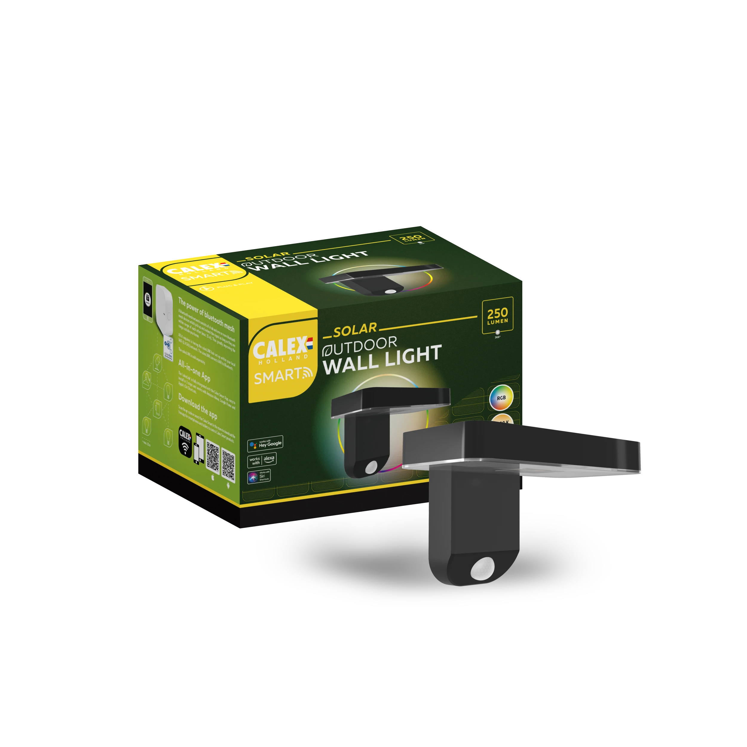 Calex Smart Solar Wall Light - RGB + CCT - Black