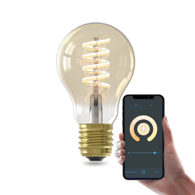 Calex Smart Spiral LED Bulb - E27 - A60 - CCT - Gold