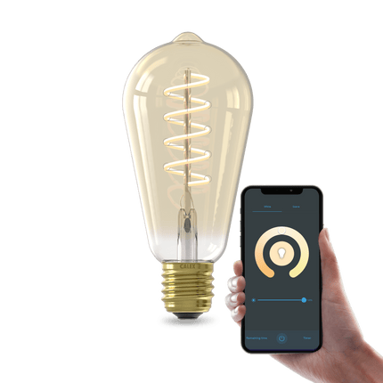 Calex Smart Spiral LED Bulb - E27 - ST64 - CCT - Gold