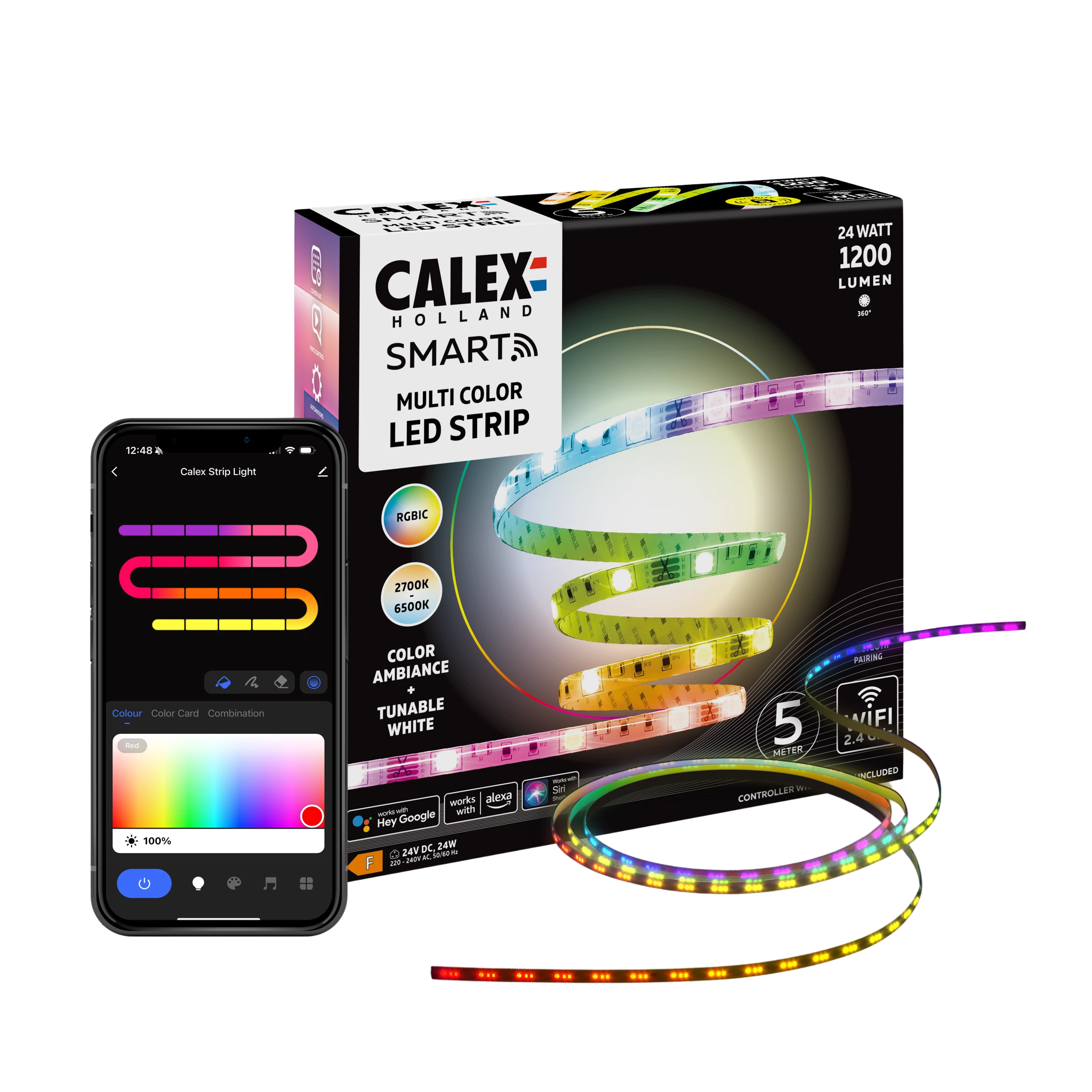 Calex Smart Strip Light - 5m - RGBIC + CCT