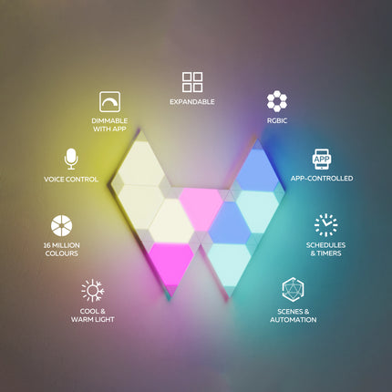 Calex Smart Triangle Wall Lights - RGBIC - White